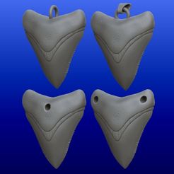 THUMBNAIL-600-X-600.jpg Megalodon tooth necklace pendant with 4 variations.