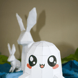 Cute_Ghost_4.png Ghost Lowpoly - Papercraft Template (No 3D Print)