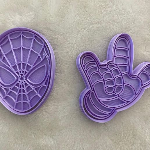 x3 Spiderman Cookie Cutters: Hand, Face and Complete 3D model