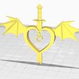 dragon-pendent.jpg Free STL file Dragon winged heart pendent・3D printable design to download