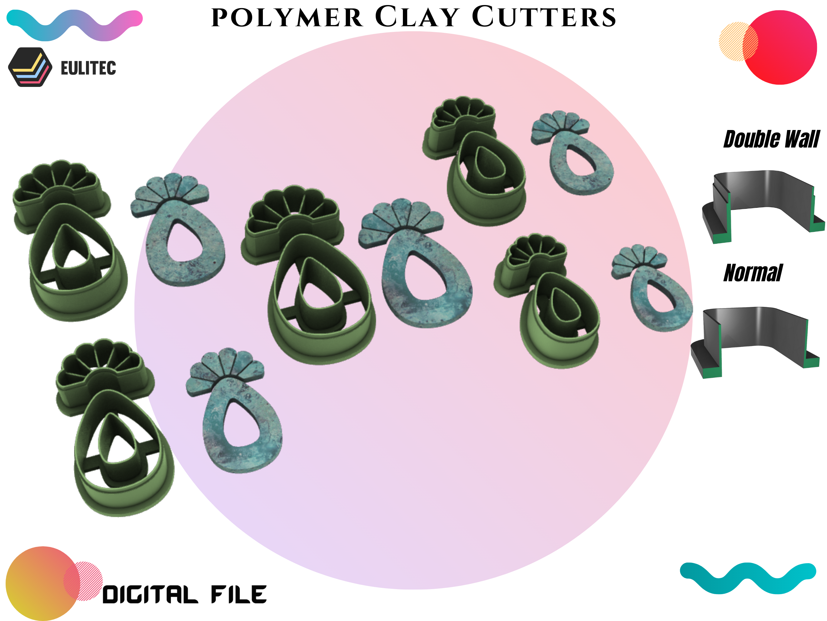 11.png 3D file Flower Shaped Cutter *5 size 2 version Cut, Polymer Clay Cutters, STL DIGITAL DOWNLOAD・3D printing model to download, EULITEC