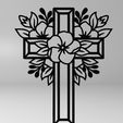 1.jpg CROSS SYMBOL, EASTER DECOR, CROSS DRAWING, 2D CROSS, WALL CROSS, FLOWER CROSS