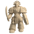 Front.png Modular 3D Printable Dune Raiser Leader Miniature for Wargaming - Customizable Tabletop Game Figure