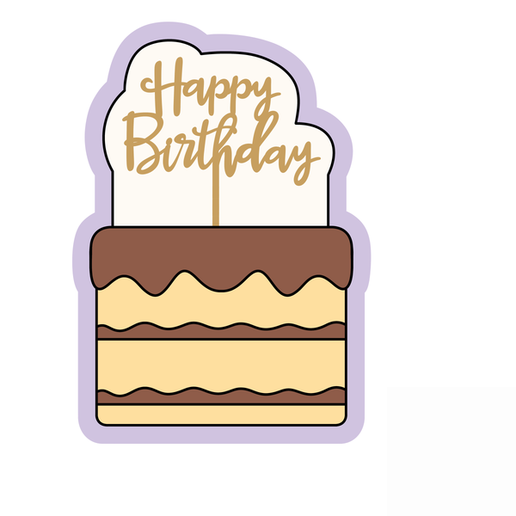 Birthday Cake Cookie Cutter STL – Romantic Love Cake 3D Print File