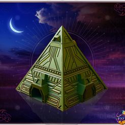 AlienPyramid_RENDER.jpg STL file Alien Pyramid Dice Tower - SUPPORT FREE!・3D printable model to download