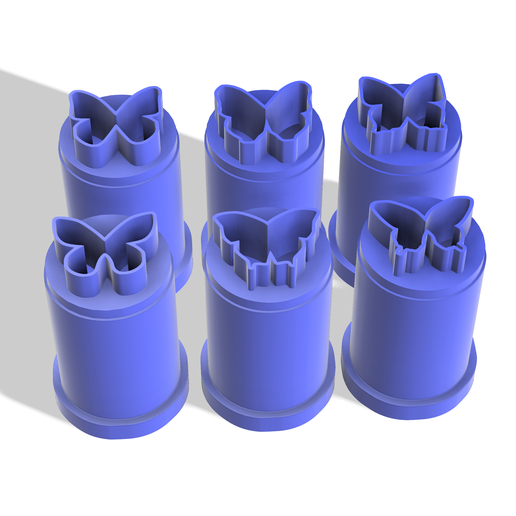 MINI BUTTERFLY CUTTERS X6 DIFFERENT SHAPES 3D model