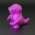 2.png Custom 3D Printable Model - Purple Dinosaur Character 3D print model