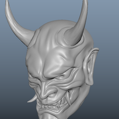 1.png Free STL file Oni, Hanya Mask・Model to download and 3D print