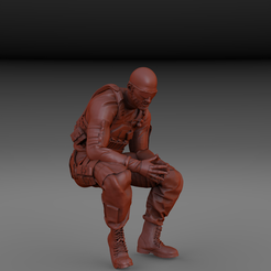 sol.179.png STL file MODERN SOLDIER SEATED CREW HUMMER V4・Template to download and 3D print