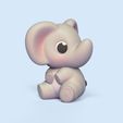 Cod68-Sitting-Baby-Elephant-2.jpeg 3D file Sitting Baby Elephant・Design to download and 3D print