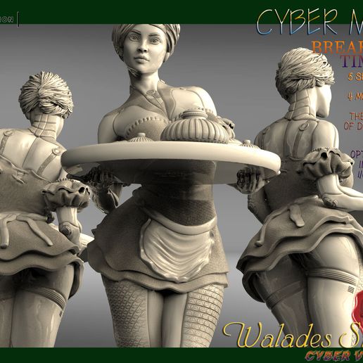 6fdh.jpg Datei Cyber Maid 2 cyber vintage herunterladen • Design für 3D-Drucker, walades