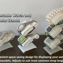 cover-image_display_large.jpg STL-Datei Watch and Bracelet Stand - Convenient / Adjustable / Space Saving kostenlos・3D-Drucker-Design zum herunterladen