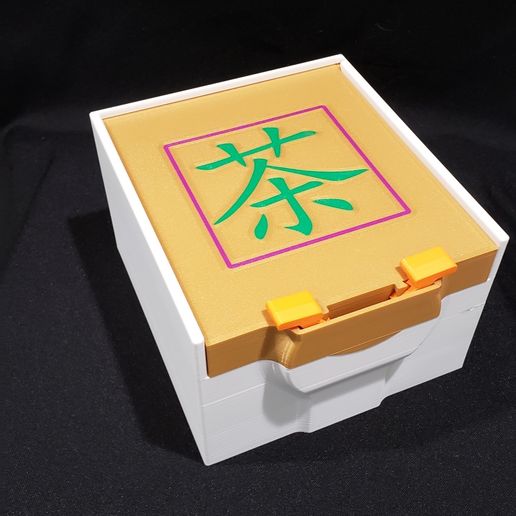 20250106_145620.jpg 3D Printable Tea Bag Holder with latching lid sized for A1 Mini sized printers