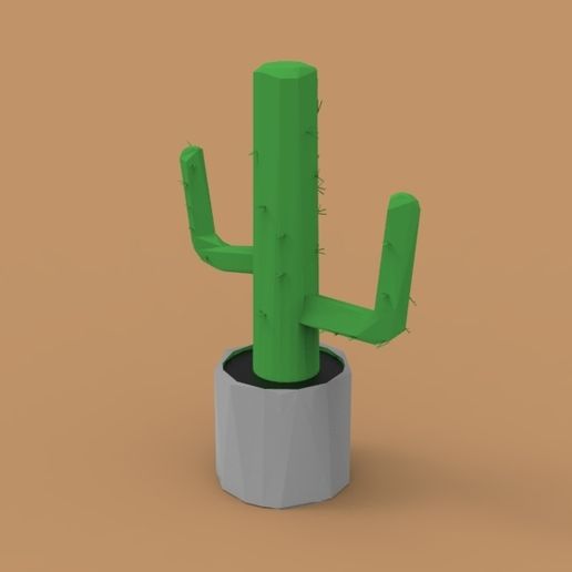 Low Poly Potted Cactus  Stylized Desert Plant 3D File for 3D  printingCults