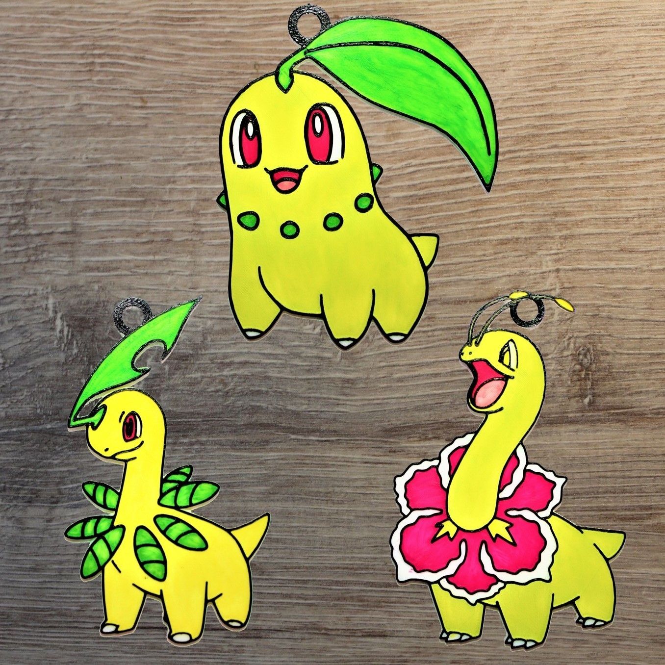 Starter plante gen 2.jpg Fichier 3D Lot de 50 Ornements Pokémon・Modèle pour impression 3D à télécharger, DG22
