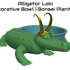 3.png Download STL file Alligator Loki Bonsai Planter (Multicolor Assembly) • Model to 3D print, Wabushi