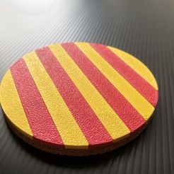 IMG_9725.jpg Free STL file Catalonia - Flag Coaster・3D printer design to download, DanySanchez