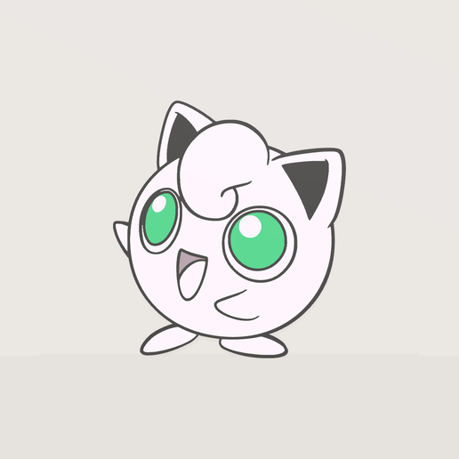 Pokemon Kanto Shiny Jigglypuff #039 Keychain 3D model