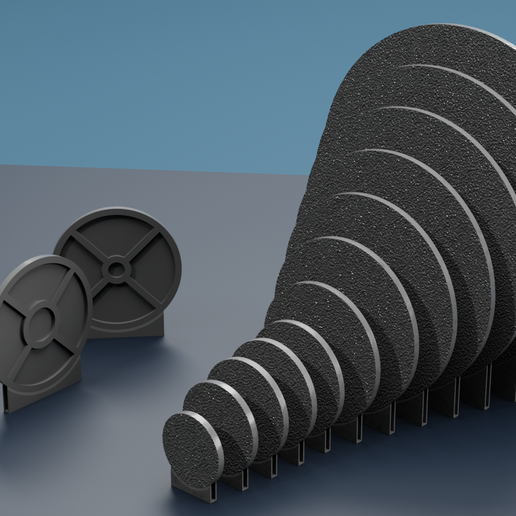 Pre-Supported Round Bases for Miniatures STL Set for Resin 3D Printing