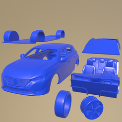 b27_005.png STL-Datei Peugeot 308 2022 PRINTABLE CAR IN SEPARATEN TEILEN・Design für 3D-Drucker zum herunterladen