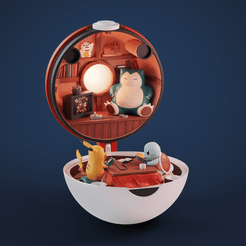 4-min.png Télécharger fichier Diorama Pokeball • Plan à imprimer en 3D, Hirama