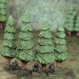 pine-trees-4-scale.jpg PINE OR FIR TREES FOR TABLETOP WARGAMING SCATTER TERRAIN OR SCENERY- NO SUPPORTS NEEDED!
