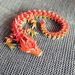 Dragón Rosa, Día de San Valentín, Mascota Flexi Wiggle articulada, Impresión en el lugar, Fantasía