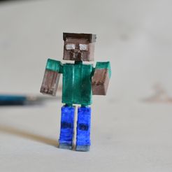 DSC_0525.jpg Free STL file Articulated Mob Herobrine with keychain・Template to download and 3D print