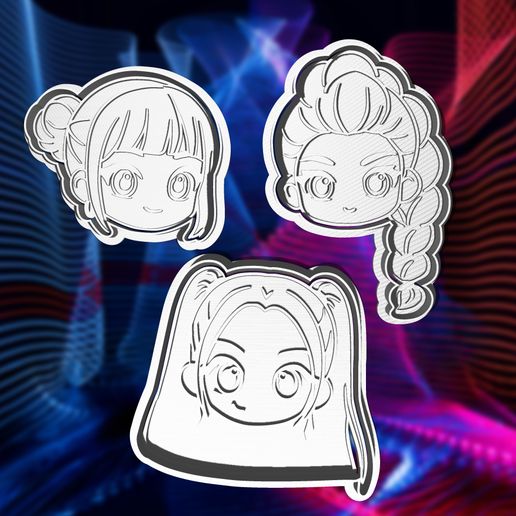 🍪 Kpop Demon Hunters - Huntrix (Rumi, Mira, Zoey)・ STL File for
