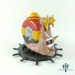 Portada.jpg STL-Datei DEN DEN MUSHI DE LUFFY + BASE・3D-druckbare Vorlage zum herunterladen