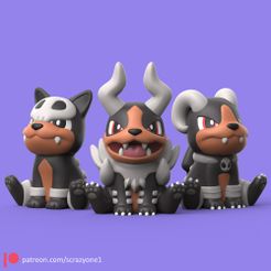 Houndour08.jpg Файл STL POKEMON - HOUNDOUR EVOLUTION (ЛЕГКАЯ ПЕЧАТЬ БЕЗ ПОДДЕРЖКИ)・3D-печать дизайна для загрузки