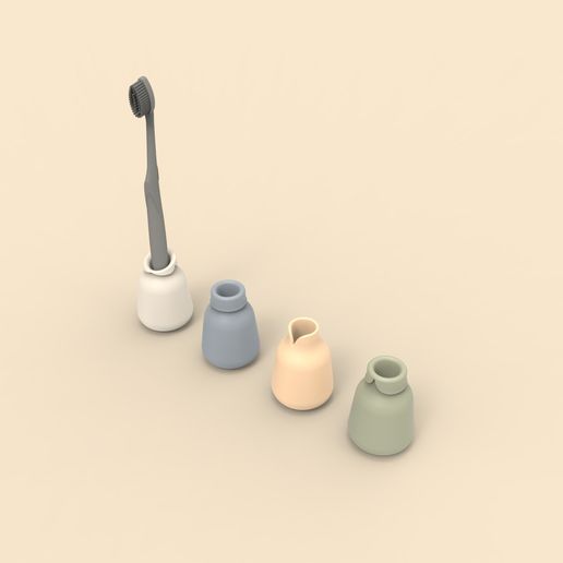 cols.389.jpg Бесплатный STL файл Family customisable toothbrush holder・Дизайн для загрузки и 3D-печати, clemgerm