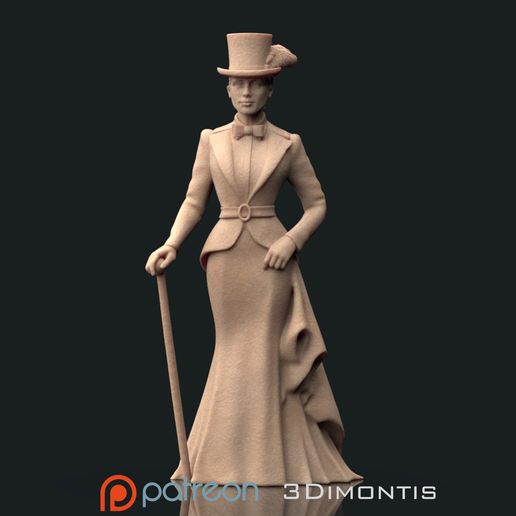 Lady with the cane 3D model