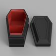 CoffinDeckBoxRender.jpg Coffin Deck Box - Commander/EDH (Fits 100 Sleeved Cards) - Vampire / Halloween TCG Deck Holder