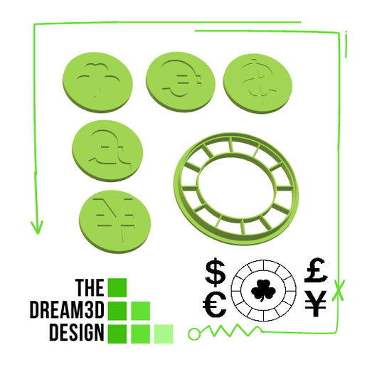 LUCKY COIN COOKIE CUTTER N DEBOSSER SAINT PATRICK S DAY 3D model