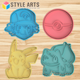 POKEMON-KIT.png Pokemon Ash Pikachu cookie cutter - Kit - Cookies