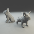 4.png Low polygon French Bulldog 3D print model  in three poses