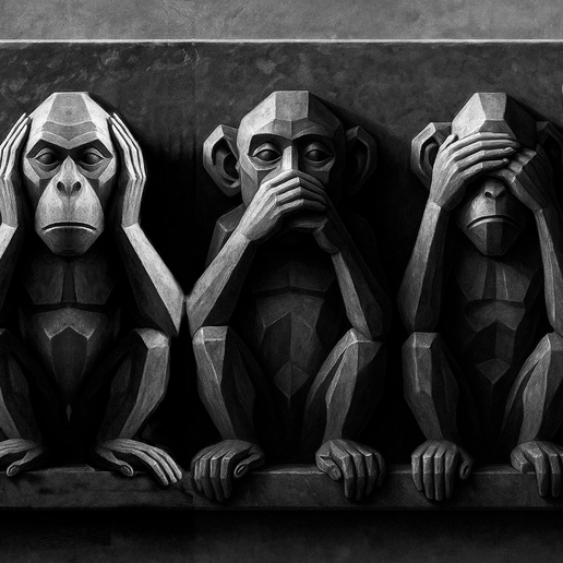 👽 3 WISE MONKEYS ALIEN EARTH 4K・ STL File for 3D printing