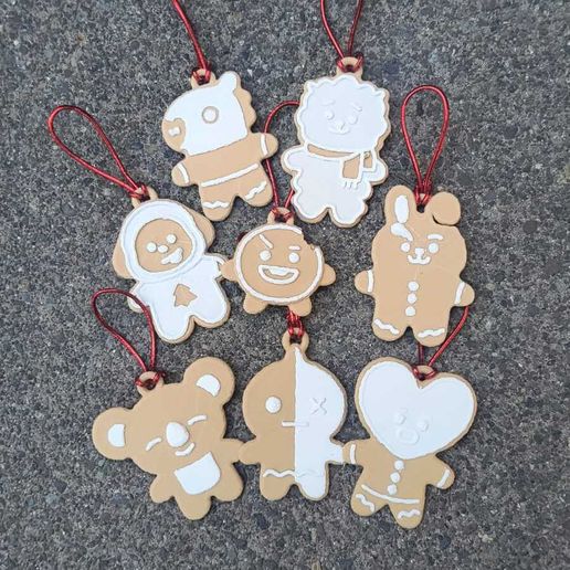 bt21xx.jpeg BT21 Gingerbread Ornament Set - Christmas Edition (8 Models) 🎄