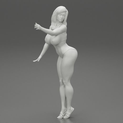 GIRL-06.jpg Fichier STL Femme brune sexy posant et ouvrant une fenêtre Modèle d'impression 3D・Modèle pour impression 3D à télécharger, 3DGeshaft