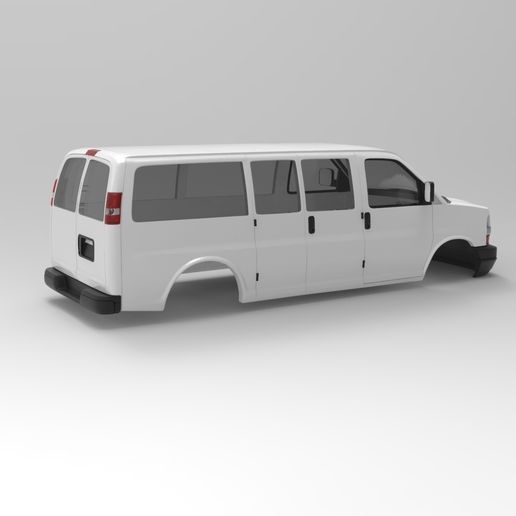 🚐 2018 Chevy Express Passenger Van RC Body Shell・ STL File for 3D ...
