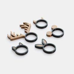 animalrings_dual_set.jpg Free STL file Animal Ring Collection - Dual extrusion version・3D print model to download