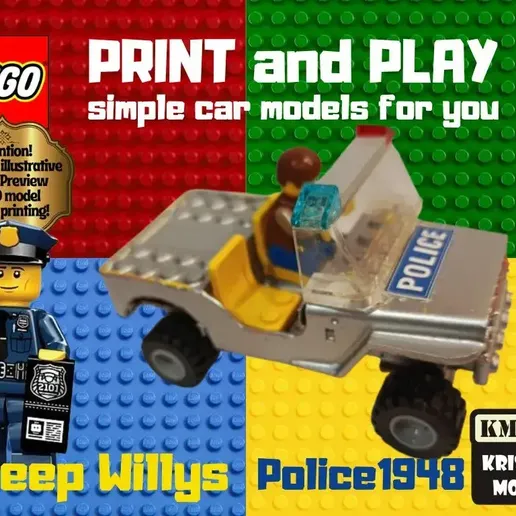 lego jeep willys 1948 | 3D Printable STL 3D model preview