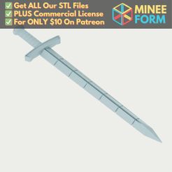Flexi-Sword-1.jpg Funny Excalibur Flexi Sword Gag Gift MineeForm FDM 3D Print STL File