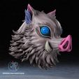 InosukeMask-3.jpg Casco con cabeza de jabalí Impresora 3D STL