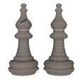 Wireframe-3D-Wooden-Chess-Bishop-Low-1.jpg Sport Objects Collection