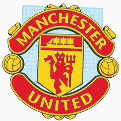 Manu.png STL-Datei Manchester United Wandlogo - Schlüsselloch für Schraubmontage・Modell für 3D-Drucker zum Herunterladen