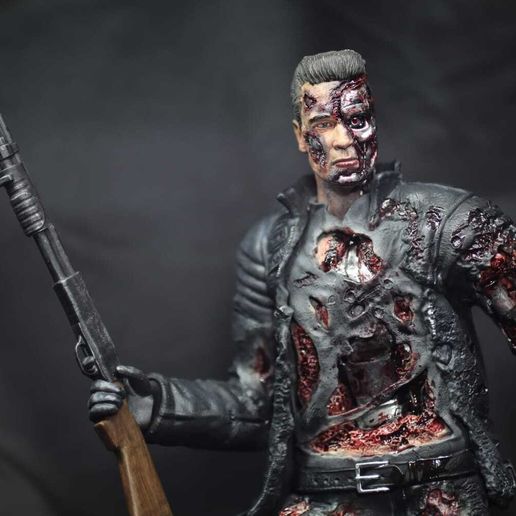 t7.jpg Terminator 3 battle damaged stl for 3d printing rapa_studios