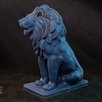 sitting-Lion-3D-Printable-05.png Lion sitting 3D printable for decoration and Tabletop