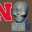 gyy.png NCCA University of Nebraska Sugar Skull Statue - 3d Print